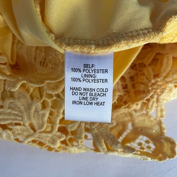 Lulus Love Poem Lace Mini Dress in Yellow Size Extra Small - Picture 5 of 7